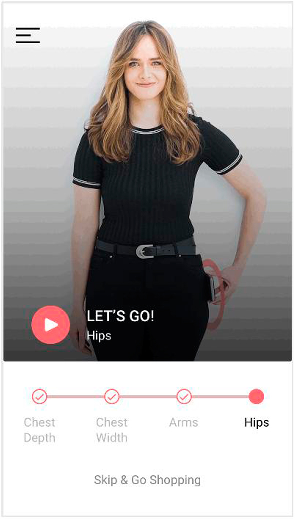 The MySize app. Photo: MySize The MySize app. Photo: MySize