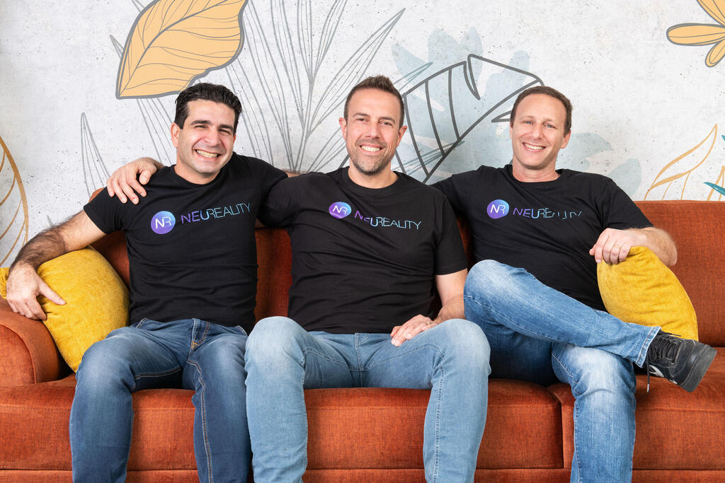 NeuReality founders Yossi Kasus (from left), Moshe Tanach, and Tzvika Shmueli. (Aviv Kurt) Neureality founders Yossi Kasus Moshe Tanach Tzvika Shmueli